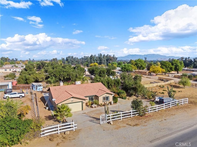 aerial view featuring a mountain view