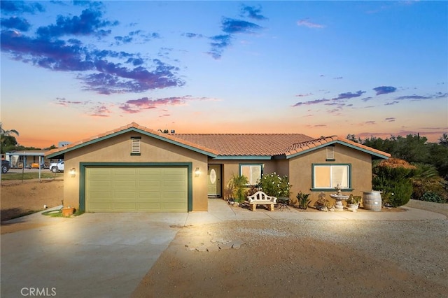 view of front of house featuring a garage