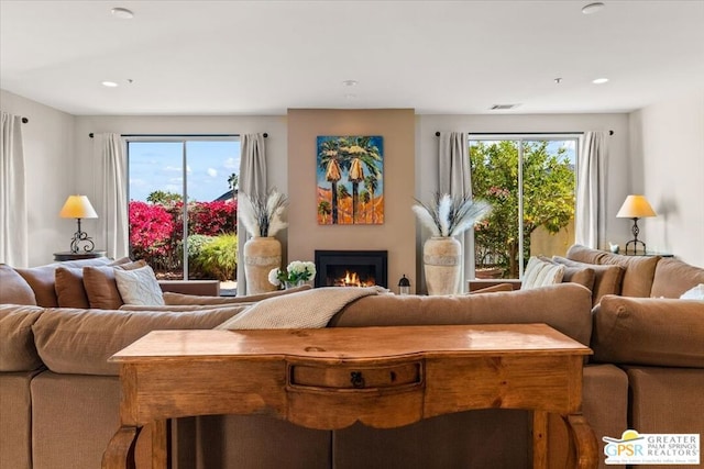 living room with a wealth of natural light