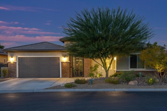 view of front facade featuring a garage