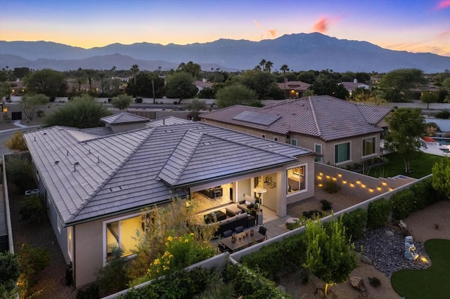 exterior space with a mountain view