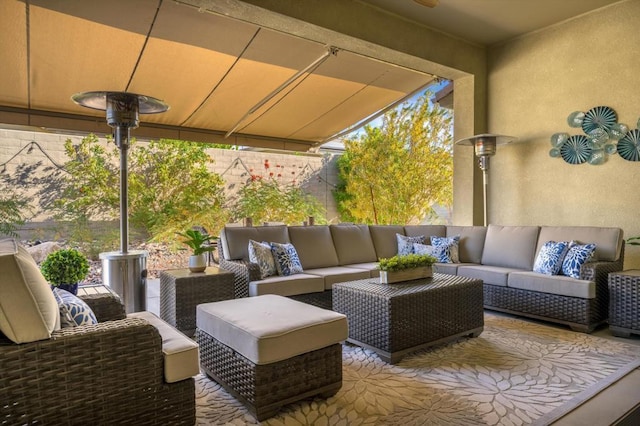 view of patio with an outdoor hangout area