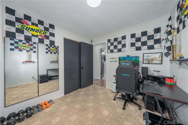 office space featuring tile patterned floors