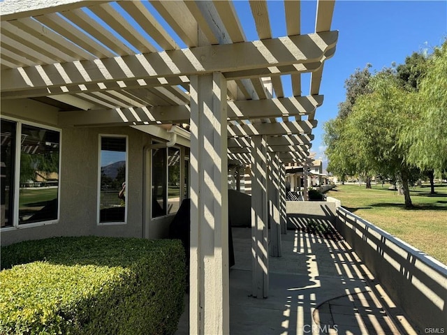 view of patio with a pergola