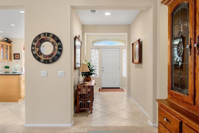 view of tiled entrance foyer