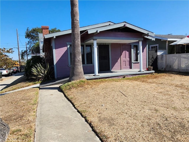 bungalow featuring covered porch