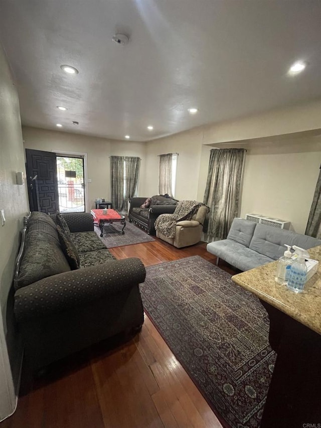 living room with wood-type flooring