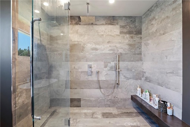 bathroom with walk in shower