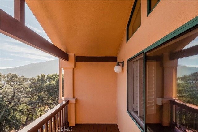 balcony with a mountain view