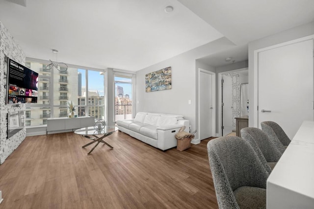 living room featuring wood-type flooring