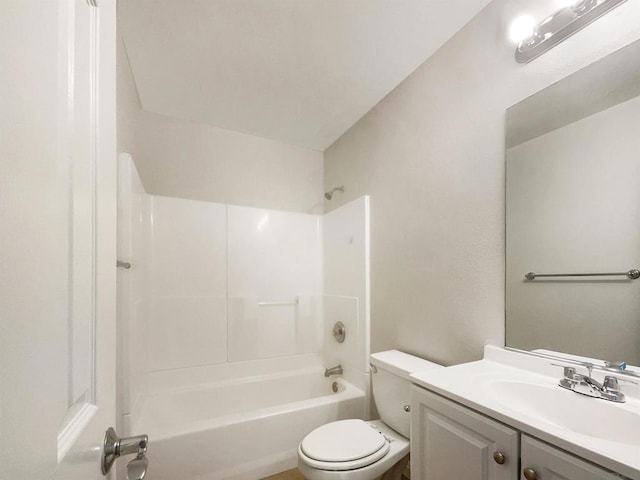 full bathroom with vanity, toilet, and tub / shower combination