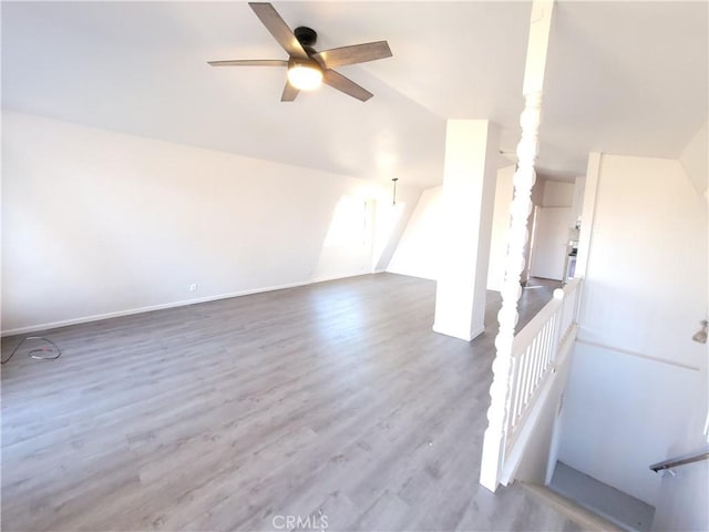 23699 Mclane Ave, Corning, CA 96021 - bonus room featuring ceiling fan, vaulted ceiling, and wood finished floors