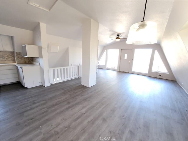 23699 Mclane Ave, Corning, CA 96021 - additional living space with lofted ceiling, ceiling fan, and dark wood finished floors