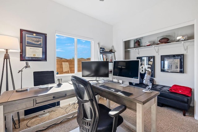 view of carpeted office