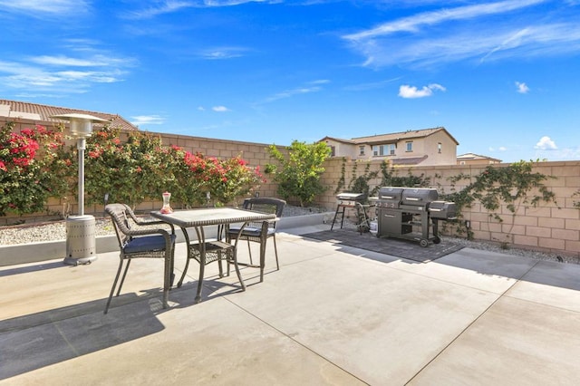 view of patio with area for grilling