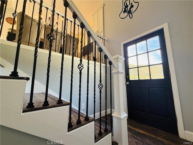 entryway featuring dark hardwood / wood-style flooring