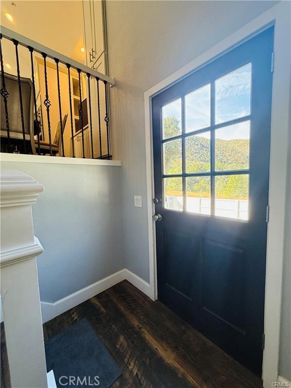 doorway to outside featuring dark hardwood / wood-style flooring