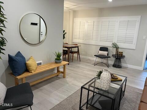 living room featuring light hardwood / wood-style flooring