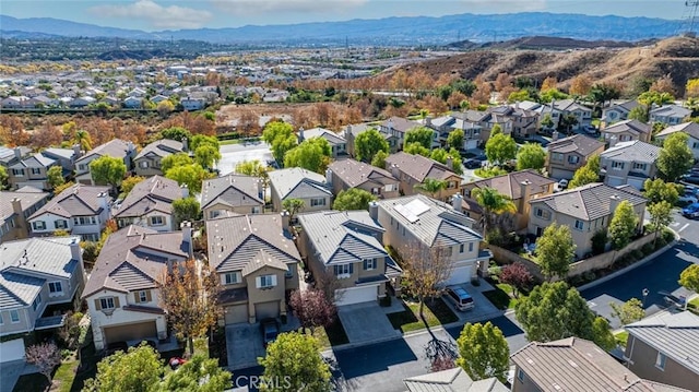 aerial view with a mountain view