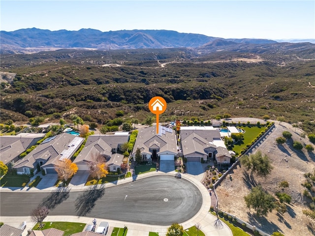 aerial view featuring a mountain view