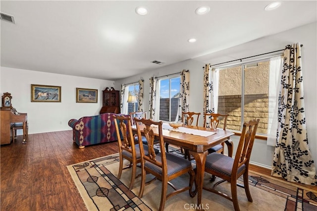 dining room featuring dark hardwood / wood-style floors