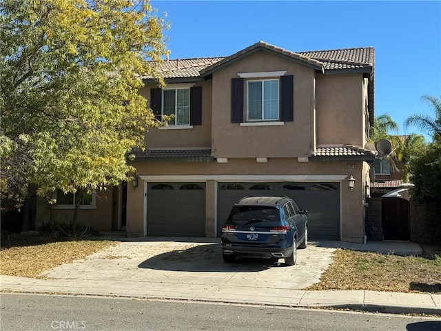 view of front property with a garage