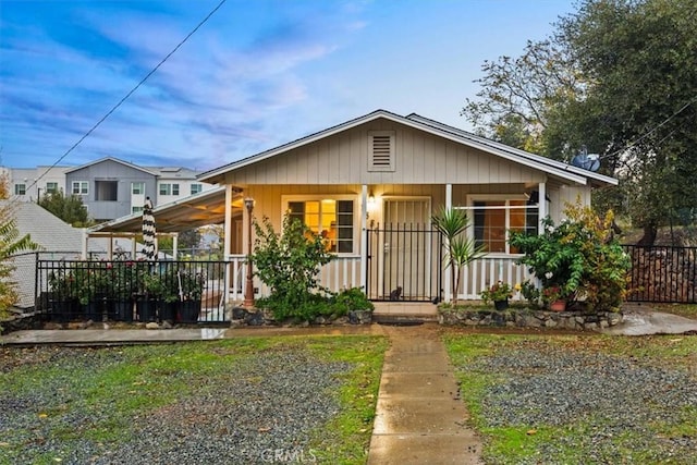 exterior space featuring covered porch