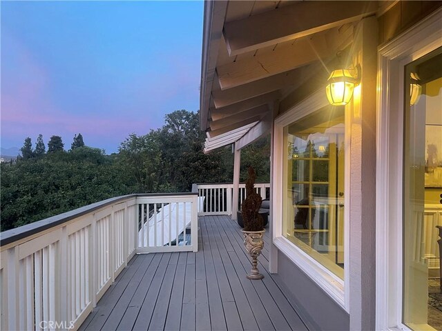 view of deck at dusk