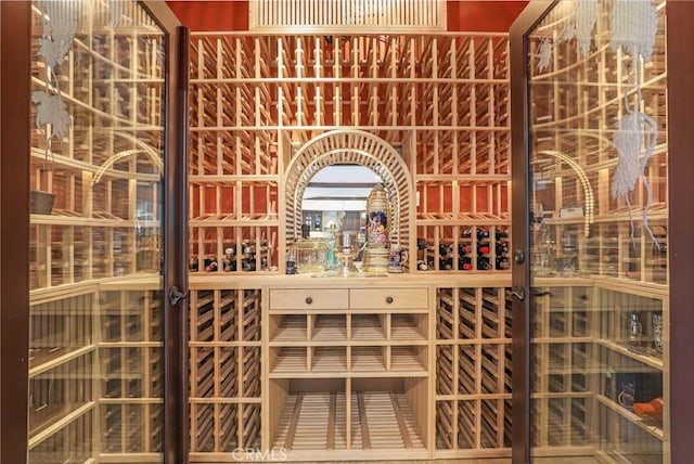 view of wine room