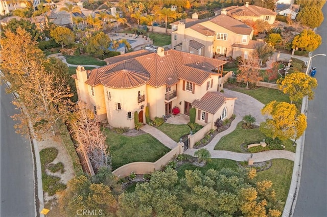 aerial view with a residential view