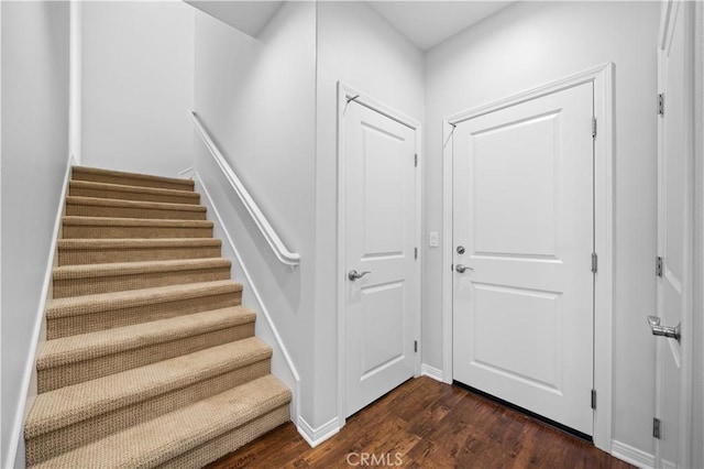 foyer featuring dark hardwood / wood-style flooring