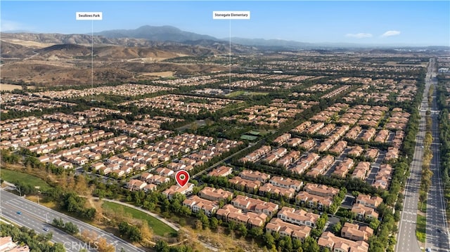 aerial view featuring a mountain view