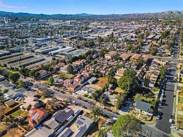 aerial view with a mountain view