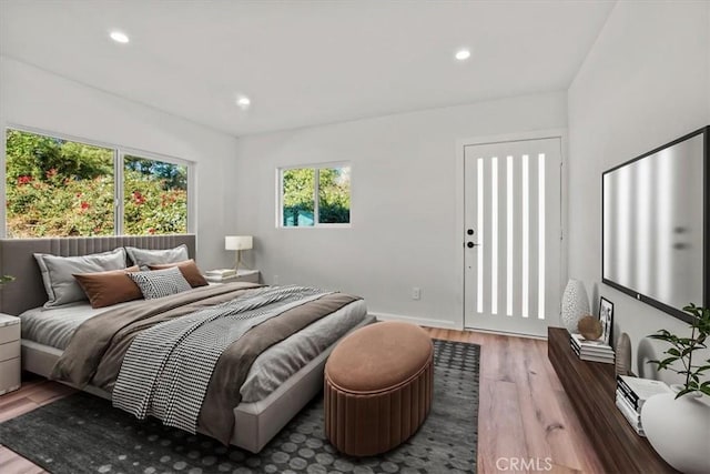 bedroom featuring hardwood / wood-style flooring