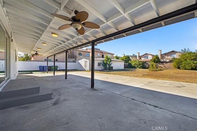 view of patio with ceiling fan