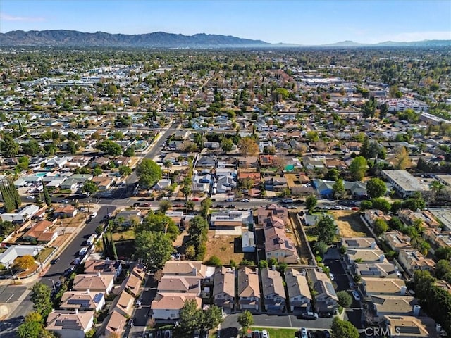 aerial view with a mountain view