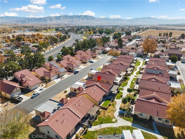 bird's eye view featuring a mountain view