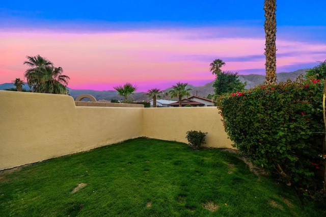 view of yard at dusk