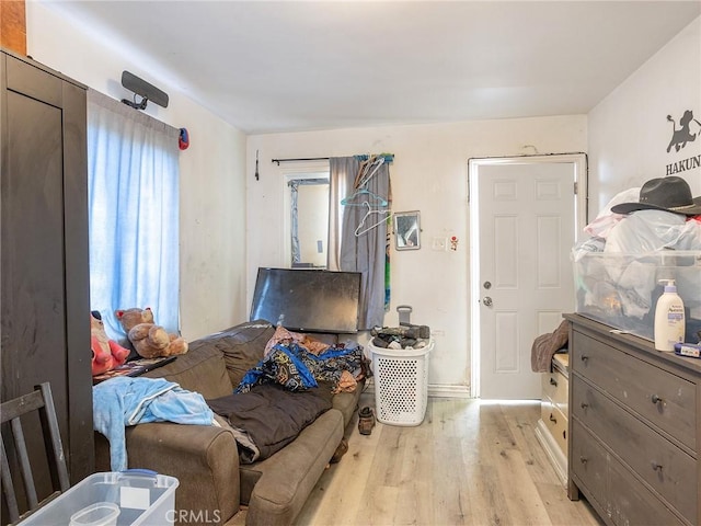 bedroom featuring light hardwood / wood-style floors