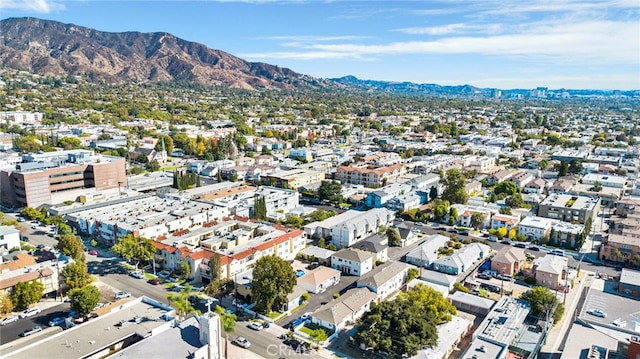 bird's eye view with a mountain view