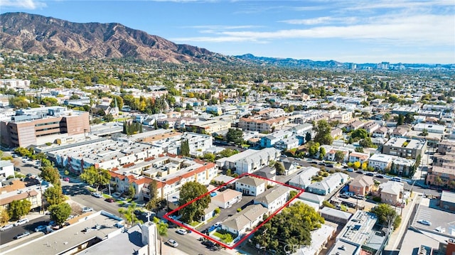 aerial view featuring a mountain view