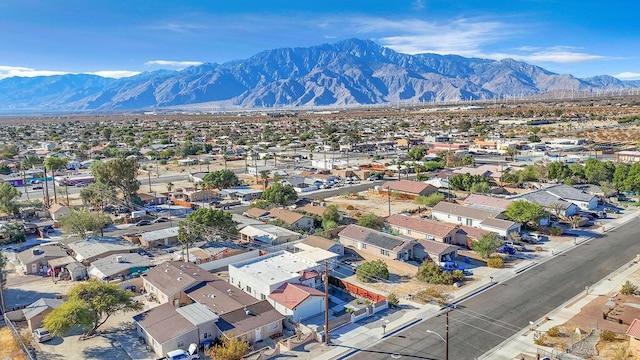 bird's eye view with a mountain view