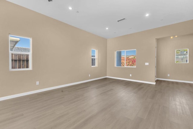 empty room featuring light hardwood / wood-style floors