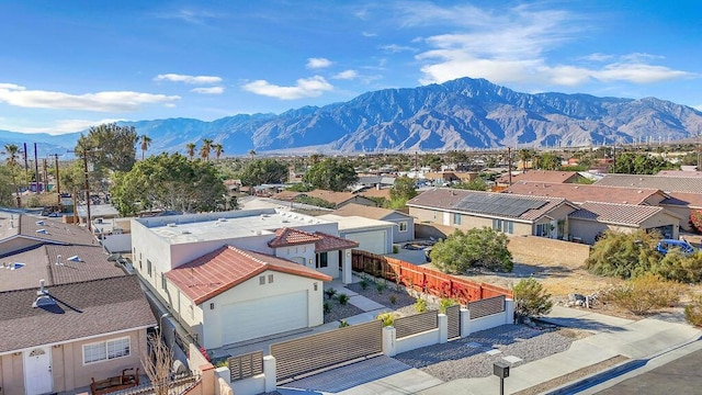 aerial view with a mountain view