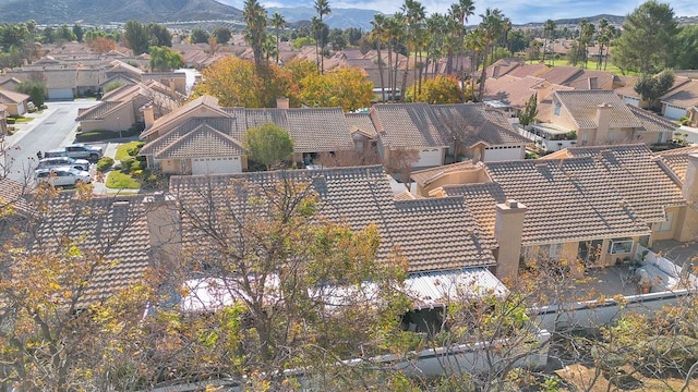 drone / aerial view with a mountain view