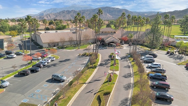 bird's eye view with a mountain view