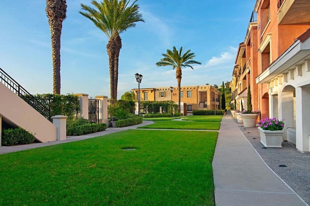 view of home's community featuring a yard