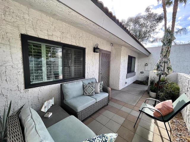 view of patio featuring an outdoor hangout area