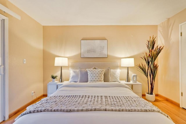 bedroom featuring light hardwood / wood-style flooring