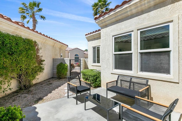 view of patio / terrace with an outdoor living space